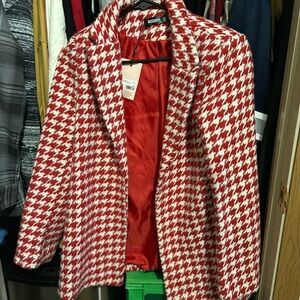 Missgiuded ladies suit jacket Red and White brand new